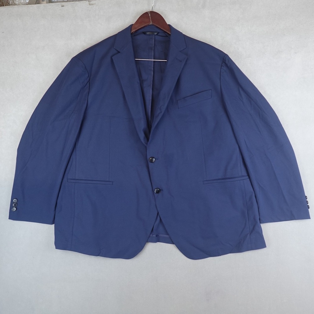 Sene Blazer Jacket Tech Performance Sport Coat Blue Mens 54 Regular Unstructured